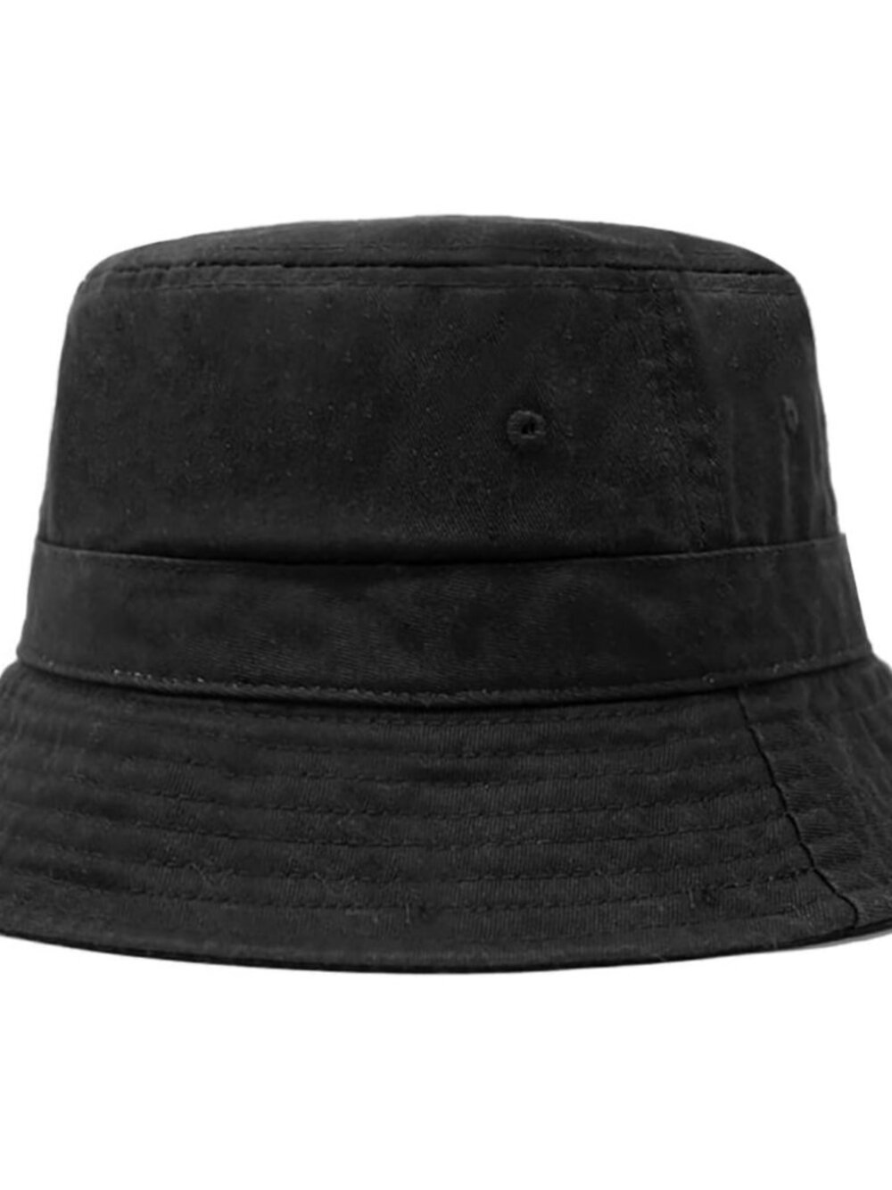 Classic Black Cotton Bucket Hat with Sun Protection for Summer Adventures
